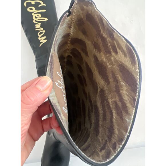 SAM EDELMAN XENIA WOMENS TALL RUBBER RAIN BOOTS WELLIES BLACK TAN SIZE 7M - Picture 12 of 12